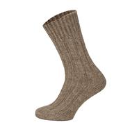 HomeOfSocks Wollsocken 100% Natur Warm taupebraun - 2 Paar, Größe 39-42