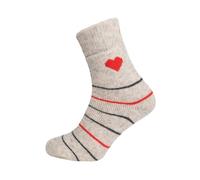 HomeOfSocks Wollsocken Damen 35-38 Herzmotiv - Extra komfortabler Bund Wintersocken Geschenkidee