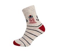 HomeOfSocks Wollsocken Herren 43-46 Maritim mit Anker - Extra komfortabler Bund Navy Rot Schurwolle