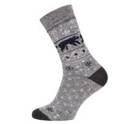 HomeOfSocks Wollsocken Hygge Ice Bear grau - 1 Paar, Größe 35-38