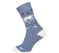 HomeOfSocks Wollsocken Hygge Ice Bear hellblau - 1 Paar, Größe 39-42