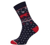 HomeOfSocks Wollsocken Hygge Ice Bear navyblau - 1 Paar, Größe 39-42