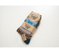 HomeOfSocks Wollsocken Hygge mit Elch Motiv bunt - 1 Paar, Größe 35-38