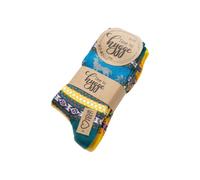 HomeOfSocks Wollsocken Hygge mit Elch Motiv mehrfarbig blau/anthrazit Damen - 2 Paar, Größe 39-42