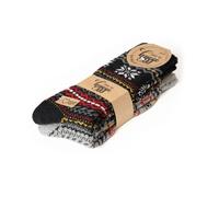 HomeOfSocks Wollsocken Hygge Norweger Design anthrazit/grau/bunt - 2 Paar, Größe 39-42