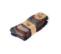 HomeOfSocks Wollsocken Hygge Norweger Design navyblau/grau/bunt - 2 Paar, Größe 43-46