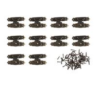 Homeponnew 10 Stück Antik-Bronze/Gold, Schmuckkästchen, Koffer-Schnappverschluss, 26 x 16 mm, Eisen-Hardware für Holzkisten, Weinkisten, Retro-Stil