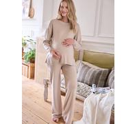 Homewear-Set: Sweatshirt & Hose Schwangerschaft beige Gr. 32/34 von vertbaudet
