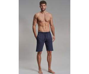 Homewearhose GÖTZBURG "New York", Herren, Gr. 52L, N-Gr, blau (blau, dunkel, uni), Single Jersey, Obermaterial: 100% Baumwolle, unifarben, relaxed fit knielang, Hosen, Baumwolle, Kordelzug, bequem (98