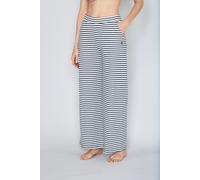 Homewearhose JOOP "Cosy", Damen, Gr. 38, N-Gr, weiß (sanftes weiß navy yd stripe), Jersey, Obermaterial: 95% Baumwolle, 5% Elasthan, gestreift, bequem lang, Hosen, mit komfortablem Schnitt (92983550-3