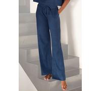 Homewearhose LASCANA "-Loungehose" Gr. 32/34, N-Gr, blau (blau, meliert) Damen Hosen (28500243-32) blau, meliert