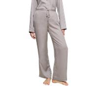 Homewearhose TRIUMPH "Silky Sensuality Trousers", Damen, Gr. 44, N-Gr, silent grau, Satin, 100% Lyocell, unifarben, bequem knöchellang, Hosen Homewearhose, mit Monogram-Jaquard (63480015-44)