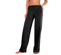 Homewearhose VIVANCE, Damen, Gr. 52/54, N-Gr, schwarz, Strick, Obermaterial: 60% Baumwolle, 40% Polyester, unifarben, Basic, bequem lang, Hosen, mit geradem Bein, Loungewear, Topseller (634223-52) sch