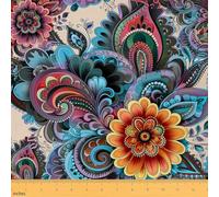 Homewish Vintage Blume Stoff 276x150cm Bohemian Blume Stoffe zum Nähen für Kinder Teenager Erwachsene Jungen Mädchen Garten Floral Polsterstoff Exotische Wildtiere Dekostoffe DIY Kunst