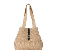 HomKuch Frauen Stroh Strandtaschen Sommer Stroh Tragetasche Handgemachte gewebte Umhängetasche für Urlaub Reisen