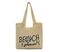HomKuch Frauen Stroh Tote Tasche Sommer Strand Schultertasche große Kapazität Weben Tasche