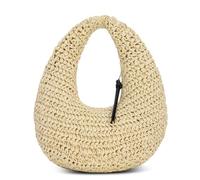 HomKuch Stroh Schulter Handtasche für Frauen, Sommer Strand Hobo gewebte Unterarm Tasche Geldbörse