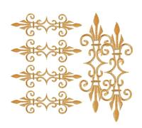 HOMOBABE 6 Stück Goldene und Silberne Bestickte Applikationen zum Aufbügeln mit Floralen Mustern für Traditionelle Opernkleidung und Vintage Kostüme