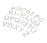 HOMOBABE Strass Buchstaben Aufnäher 26 Stück Heiße Schmelzkleber Applikationen Selbstgemacht Stoff Flicken zum Aufbügeln für Kleidung Taschen und Jeans Weiße Glitzer Deko