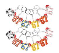 HOMOCONO 12 Stück Acryl Schlüsselanhänger mit Basketball Textur und Softball Optik Flach und Leicht als Rucksack Dekoration für Sportfans und Sammler