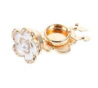 HOMOCONO 2 Stück Damen Manschettenknöpfe mit Blumenmotiv aus Legierung Perlenverzierte Knöpfe Dekorative Clips für Hemden und Kleider Selbstgemacht Modeaccessoires für Alltag und Events