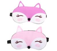 HOMOCONO 2 Stück Niedliche Tier Schlafmasken für Süße Cartoon Fuchs Verstellbar und Bequem für Reisen Nickerchen und Schlaf