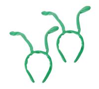 HOMOCONO 2 Stück pack Grüne Plüsch Antennen Stirnbänder Weiches und Bequemes Haaraccessoire mit Niedlichem Cartoon Design für Bühnenauftritte und Cosplay Events