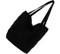 HOMOCONO Große Tragetasche aus Cord für Damen, Schwarz, Geräumig | Schultertasche im Modischen Stil, Stabile Form, Weiches Material, für Reisen und Jubiläen