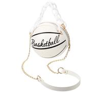 HOMOCONO PU Handtasche in Basketballform mit tragbarem Design und Reißverschluss, schicke Umhängetasche für Mädchen geeignet zum Dating und Camping