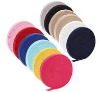 Homoyoyo 12 Stück Elastische Nähbänder 1cm Breit Bunte Hautfreundliche Gummibänder aus Polyester Latex Vielseitig zum Nähen Basteln und Bekleidungszubehör Zufällige Farbe Zufällige Farbe