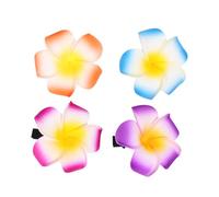 Homoyoyo 18 Stück Hawaiianische Plumeria Haarspangen mit Künstlichen Frangipani Blumen Kleine Bunte Haarclips für Party Hochzeit und Strand Dekorative Haarschmuck Zufällige Zufällige Farbe
