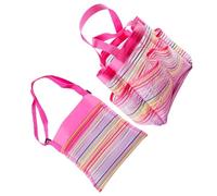 Homoyoyo 2 Stück Bunte Strandtaschen aus Netzgewebe mit Oxford Stoff Atmungsaktive Muschelnetz Beutel für Große Aufbewahrungstaschen für Strandspielzeug Sand und Muscheln für Outdoor