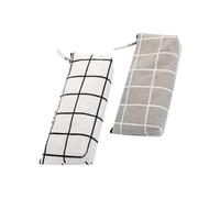 Homoyoyo 2 Stück Canvas Federmäppchen mit Großem Fassungsvermögen Gestreifte Stifttasche aus Umweltfreundlichem Material Waschbar und Robust Geeignet für Schüler und Büro Weiß