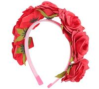 Homoyoyo 2 Stück Kunstrosen Stirnbänder Haarschmuck für Valentinstag und Partys Leicht und Bequem Rotes Blumenhaarband für Hochzeiten und Besondere Anlässe