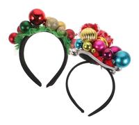 Homoyoyo 2 Stück Weihnachts Haarband mit Kugelförmigen Glocken Buntes Festival Stirnband für Erwachsene Langlebiges Party Kopfschmuck Zubehör