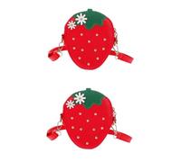 Homoyoyo 2stücke Mädchen Erdbeer-umhängetasche Verstellbare Schultertasche Für Mädchen Handliche Geldbörse Für Kleingeld Karten Und Schlüssel Für Ausflüge Und Einkäufe