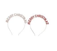 Homoyoyo 2stücke Strassband Haare Merry Christmas Haarreifen Dekorative Kopfbedeckungen Cosplay-haaraccessoires für Weihnachtsfeiern und Partys Federleicht Angenehm zu Tragen