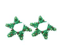 Homoyoyo 2stücke Weihnachtsbaum-haarreif mit Bommel Glitzer-weihnachtshaarband Haaraccessoire für Party und Festtagsdekoration Damen