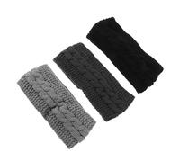 Homoyoyo 3 Stck. Teiliges Damen Stirnband Winter Warmes Gestricktes Ohrwärmer Haarband Weiches Elastisches Headwrap für Outdoor Sport und Alltag in Dunkelgrau Hellgrau Schwarz