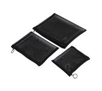 Homoyoyo 3 Stück Teiliges Schwarzes Mesh Kosmetiktaschen Reise toilettenartikel Organizer Leichtes Make up Aufbewahrungsetui für Pinsel Lippenstift Kabel und Kleine Utensilien Vielseitige