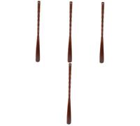 Homoyoyo 4 Stück Langes Griff Schuhorn Schuhfrauen Aufzüge Helfer Damen reise schuhanzieher kleiner Schuhanzieher tragbarer Schuhheber reise schuhlöffel Holz Light Brown