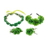 Homoyoyo 4 Stück St Patrick's Day Haarband für Damen Grünes Blumenkranz Stirnband Haarspange Haarkamm Festliche Irische Haaraccessoires für St Patrick's Day Party