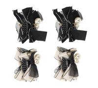 Homoyoyo 4 Stück Teiliges Set Große Schleifen Haarspangen aus Leichtem Material mit Starkem Halt Elegante Schleifen-haarklammern für Frauen für Dutt Pferdeschwanz Alltag Hochzeit und Party