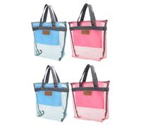 Homoyoyo 4 Teilige Tragetaschen Aus Netzgewebe Bade Netztasche Duschtaschen Mit Reißverschluss Netz Kulturtasche Für Den Strand Tragbare Dusch Organizer Tasche Bade Dusch Tragetasche