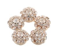 Homoyoyo 5 Stück Goldfarbene Strass-blumen Knopfüberzüge Abnehmbare Clip- Dekorative Hemdknöpfe und Manschettenknöpfe Multifunktional für Herren und Damen Festliche Modeaccessoires für