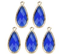 Homoyoyo 5 Stück Teiliges Wassertropfen Glasanhänger Facettierte Schmuckperlen in Gem Blau DIY Ohr Halsketten Zubehör Mini Anhänger für Individuelle Schmuckgestaltung und Bastelprojekte