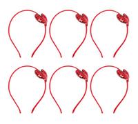 Homoyoyo 6 Stück Teiliges Valentinstag Haarreif mit Pailletten Klassisches Rotes Stirnband Auffälliger Kopfschmuck für Damen für Party Foto und Festliche Anlässe