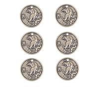Homoyoyo 6stücke DIY Messing Anhänger Tiger Münze Filigrane Bastelanhänger Vintage Schutzamuletthaften Zum Selbermachen Dekorative Zwölf Sternzeichen Hängedeko Langlebig Und Verfärbungsfrei