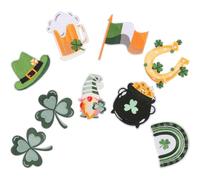 Homoyoyo 9 Stück St Patrick's Day Aufnäher aus Stoff Grüne Kleeblatt Applikationen zum Aufnähen Langlebige Reparatur und Dekorationsflicken für Kleidung Hüte und Taschen