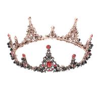 Homoyoyo Barocke Brautkrone Stirnband Schwarz Rot Haarschmuck für Hochzeit Party Brautfrisur